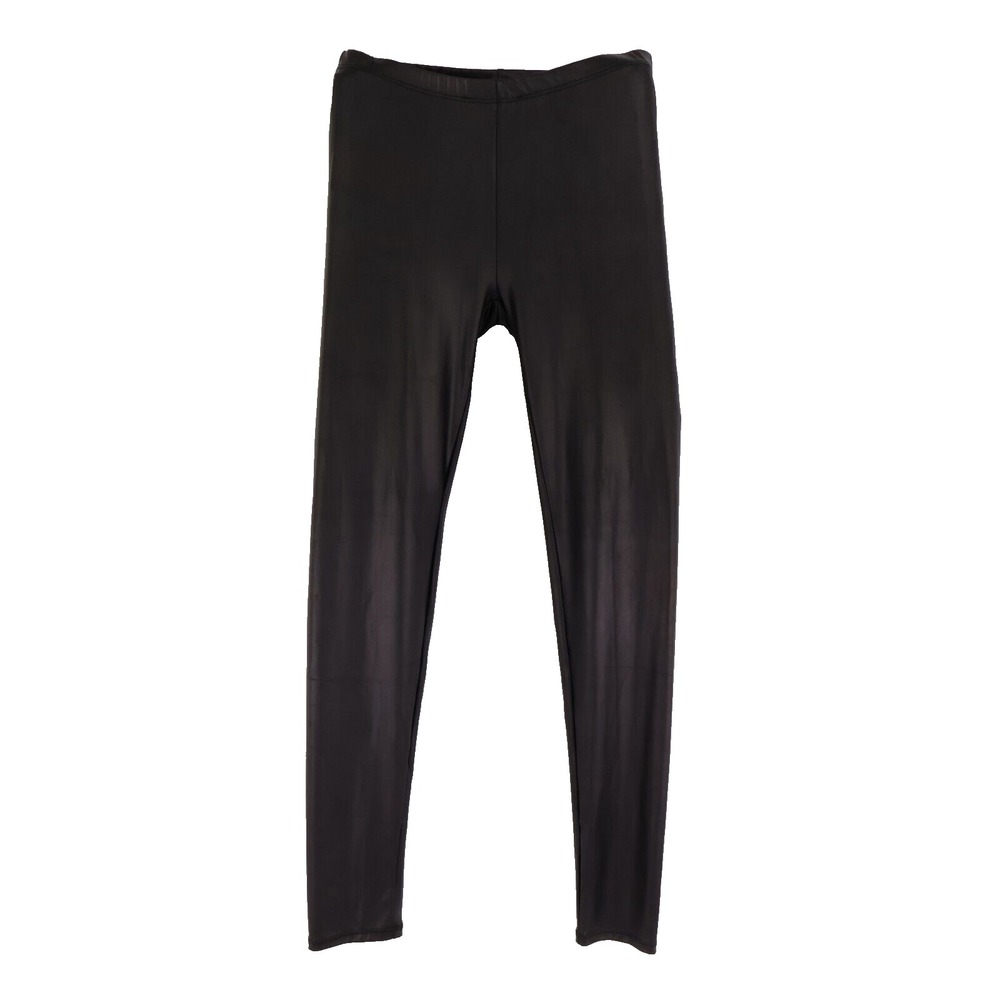 Charlotte Russe STRETCH Faux Leather Leggings Low Rise Womens L Black INSEAM: 27